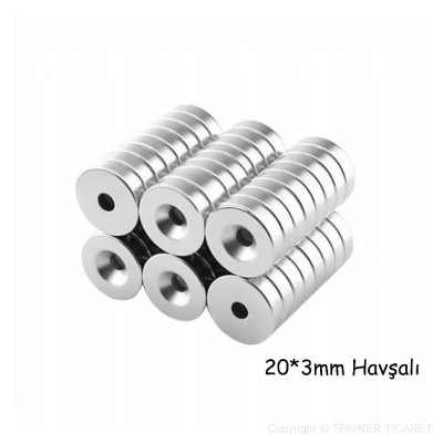 20*3 mm Haval Neodyum Mknats