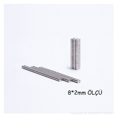 8*2 mm Disk Neodyum Mknats